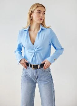The Fashion Project Μπλούζα με γιακά - Γαλάζιο -Κατάστημα TheFashionProject mplouza me giaka 111529 2tkf