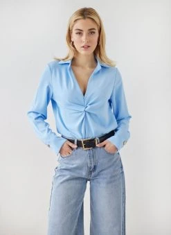 The Fashion Project Μπλούζα με γιακά - Γαλάζιο -Κατάστημα TheFashionProject mplouza me giaka 111529 k8a1