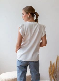 The Fashion Project Μπλούζα με μάο γιακά - Λευκό -Κατάστημα TheFashionProject mplouza me mao giaka 106318 0aen