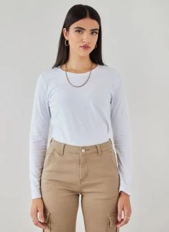 The Fashion Project Μπλούζα βαμβακερή με στρογγυλή λαιμόκοψη - Λευκό -Κατάστημα TheFashionProject mplouza me strogguli laimokopsi 107585 k4tb