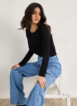 Noobass Μπλούζα με στρογγυλή λαιμόκοψη - Μαύρο