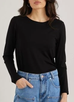 Noobass Μπλούζα με στρογγυλή λαιμόκοψη - Μαύρο 9 Noobass Μπλούζα με στρογγυλή λαιμόκοψη - Μαύρο -Κατάστημα TheFashionProject mplouza me strogguli laimokopsi 111121 kcbo