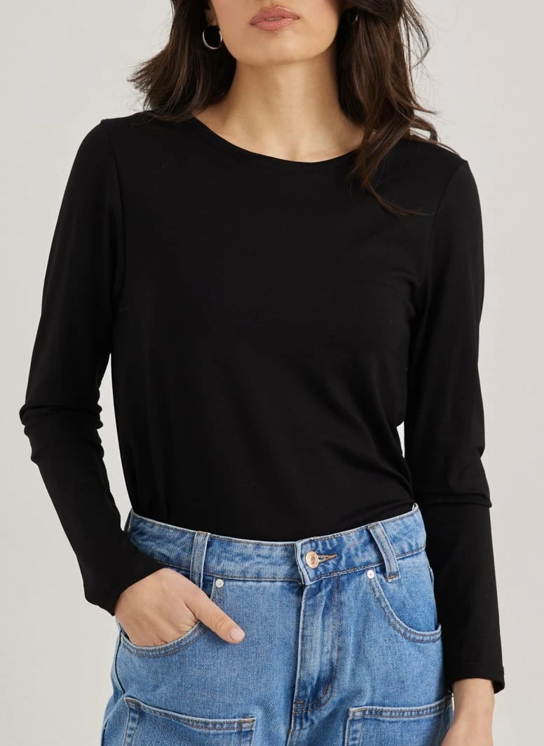 Noobass Μπλούζα με στρογγυλή λαιμόκοψη - Μαύρο 5 Noobass Μπλούζα με στρογγυλή λαιμόκοψη - Μαύρο - Image 3