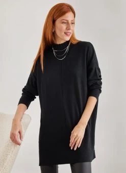 The Fashion Project Μπλούζα Oversized με ψηλή λαιμόκοψη - Μαύρο -Κατάστημα TheFashionProject mplouza oversized me psili laimokopsi 107321 andx