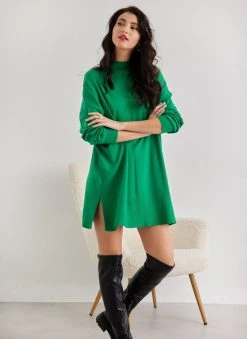 The Fashion Project Μπλούζα Oversized με ψηλή λαιμόκοψη - Πράσινο -Κατάστημα TheFashionProject mplouza oversized me psili laimokopsi 107322 1bmm