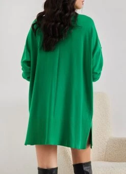 The Fashion Project Μπλούζα Oversized με ψηλή λαιμόκοψη - Πράσινο -Κατάστημα TheFashionProject mplouza oversized me psili laimokopsi 107322 62wz