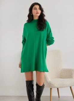 The Fashion Project Μπλούζα Oversized με ψηλή λαιμόκοψη - Πράσινο -Κατάστημα TheFashionProject mplouza oversized me psili laimokopsi 107322 mhda