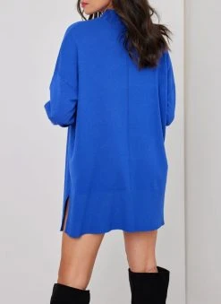 The Fashion Project Μπλούζα Oversized με ψηλή λαιμόκοψη - Μπλε -Κατάστημα TheFashionProject mplouza oversized me psili laimokopsi 107325 3vtb