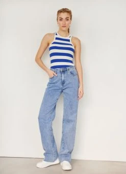 The Fashion Project Μπλούζα ριμπ αμάνικη με ρίγες - Μπλε -Κατάστημα TheFashionProject mplouza rimp amaniki me riges 111606 cujc