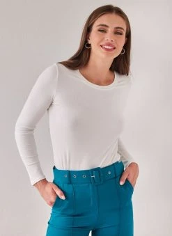 The Fashion Project Μπλούζα ριπ μακρυμάνικη - Λευκό -Κατάστημα TheFashionProject mplouza rimp makrumaniki 107638 7gum