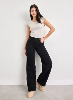 NAIBA Μπλούζα ριπ με κοφτό μανίκι 601.144 - Μπεζ -Κατάστημα TheFashionProject mplouza rip me kofto maniki 601144 100975 r1oi