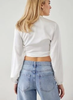 The Fashion Project Μπλούζα σατέν με δέσιμο - Λευκό -Κατάστημα TheFashionProject mplouza sate΄n me desimo 111587 f4xh