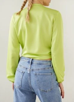 The Fashion Project Μπλούζα σατέν με δέσιμο - Lime -Κατάστημα TheFashionProject mplouza sate΄n me desimo 111589 hlck