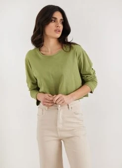 Noobass Μπλούζα βαμβακερή Cropped - Lime -Κατάστημα TheFashionProject mplouza vamvakeri cropped 111115 0rjg