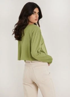 Noobass Μπλούζα βαμβακερή Cropped - Lime -Κατάστημα TheFashionProject mplouza vamvakeri cropped 111115 o5vv