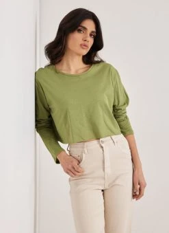 Noobass Μπλούζα βαμβακερή Cropped - Lime