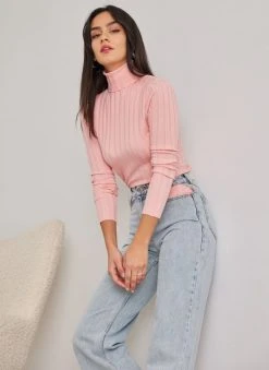 The Fashion Project Μπλούζα ζιβάγκο με ριπ πλέξη - Ροζ -Κατάστημα TheFashionProject mplouza zivagko me rimp pleksi 107633 gs1i