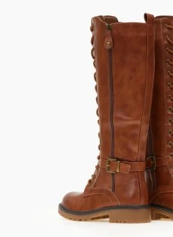 The Fashion Project Μπότες με κορδόνια και ζωνάκι - Ταμπά -Κατάστημα TheFashionProject mpotes biker me kordonia 107176 hdn9