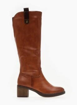 The Fashion Project Μπότες Casual με διχρωμία στο θηλάκι - Ταμπά -Κατάστημα TheFashionProject mpotes casual me dixrwmia sto thilaki 105769 7udw