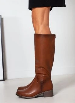 The Fashion Project Μπότες Casual με τετράγωνο τακούνι - Ταμπά -Κατάστημα TheFashionProject mpotes casual me tetragwno takouni 106266 6anw