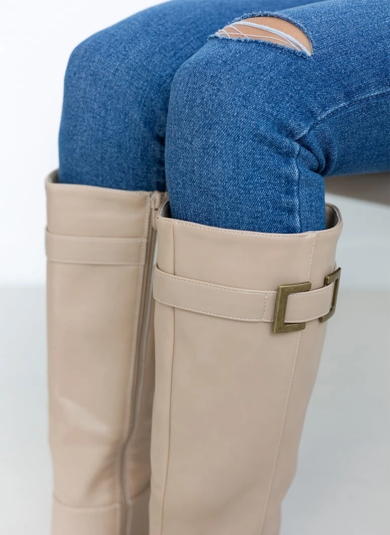 The Fashion Project Μπότες Casual με ζωνάκι - Μπεζ 6 The Fashion Project Μπότες Casual με ζωνάκι - Μπεζ - Image 4