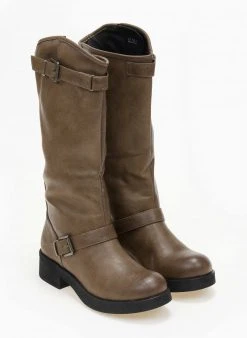 The Fashion Project Μπότες Casual με ζωνάκια - Χακί -Κατάστημα TheFashionProject mpotes casual me zwnakia 106250 36bf