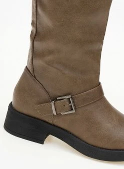 The Fashion Project Μπότες Casual με ζωνάκια - Χακί -Κατάστημα TheFashionProject mpotes casual me zwnakia 106250 m7d2