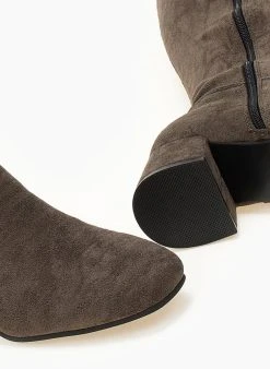 The Fashion Project Μπότες πάνω από το γόνατο Suede - Λαδί -Κατάστημα TheFashionProject mpotes casual suede panw apo to gonato 107295 4f14