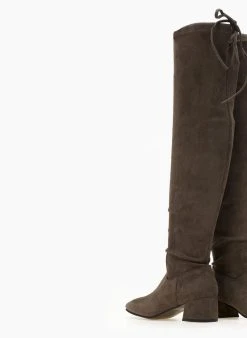 The Fashion Project Μπότες πάνω από το γόνατο Suede - Λαδί -Κατάστημα TheFashionProject mpotes casual suede panw apo to gonato 107295 yuvh