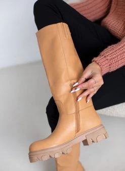 The Fashion Project Μπότες Chunky με φερμουάρ - Κάμελ -Κατάστημα TheFashionProject mpotes chunky me fermouar 97212 46ag