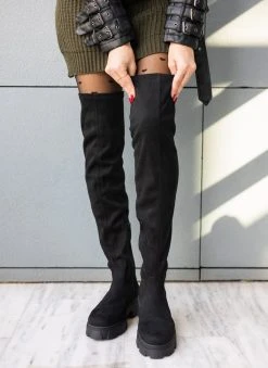 The Fashion Project Μπότες Chunky πάνω από το γόνατο - Μαύρο -Κατάστημα TheFashionProject mpotes chunky panw apo to gonato 109189 ssnl