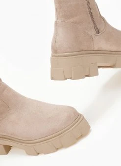 The Fashion Project Μπότες Chunky πάνω από το γόνατο - Μπεζ -Κατάστημα TheFashionProject mpotes chunky panw apo to gonato 109190 ara8