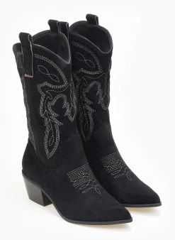 The Fashion Project Μπότες Cowboy με σχέδιο - Μαύρο -Κατάστημα TheFashionProject mpotes cowboy me sxedio 109354 4b8h