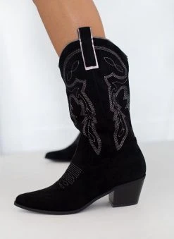 The Fashion Project Μπότες Cowboy με σχέδιο - Μαύρο