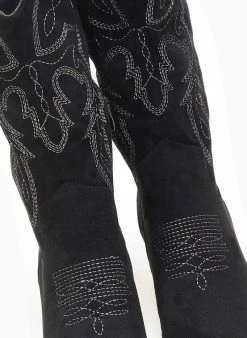 The Fashion Project Μπότες Cowboy με σχέδιο - Μαύρο -Κατάστημα TheFashionProject mpotes cowboy me sxedio 109354 7wra