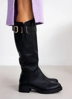 The Fashion Project Μπότες φλατ με ζωνάκι - Μαύρο -Κατάστημα TheFashionProject mpotes flat me zwnaki 108884 3k9m