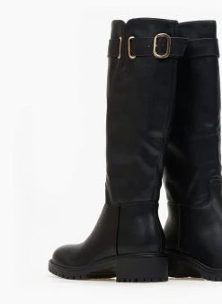 The Fashion Project Μπότες φλατ με ζωνάκι - Μαύρο -Κατάστημα TheFashionProject mpotes flat me zwnaki 108884 9o47