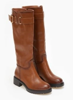 The Fashion Project Μπότες φλατ με ζωνάκι - Ταμπά -Κατάστημα TheFashionProject mpotes flat me zwnaki 108885 cc02