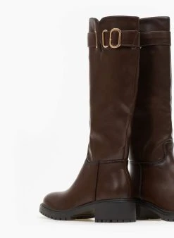 The Fashion Project Μπότες φλατ με ζωνάκι - Καφέ -Κατάστημα TheFashionProject mpotes flat me zwnaki 108886 88e3