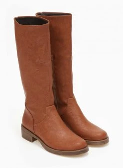 The Fashion Project Μπότες φλατ σε στρογγυλή γραμμή - Ταμπά -Κατάστημα TheFashionProject mpotes flat se strogguli grammi 109038 5iwr