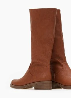 The Fashion Project Μπότες φλατ σε στρογγυλή γραμμή - Ταμπά -Κατάστημα TheFashionProject mpotes flat se strogguli grammi 109038 hlk4