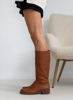 The Fashion Project Μπότες φλατ σε στρογγυλή γραμμή - Ταμπά -Κατάστημα TheFashionProject mpotes flat se strogguli grammi 109038 watj