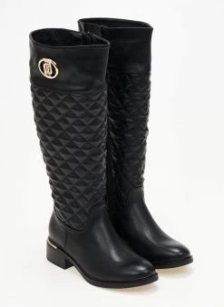 The Fashion Project Μπότες ιππασίας καπιτονέ - Μαύρο -Κατάστημα TheFashionProject mpotes ippasias kapitone 106664 58wl