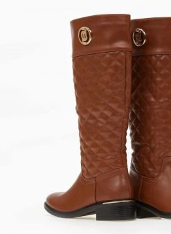 The Fashion Project Μπότες ιππασίας καπιτονέ - Ταμπά -Κατάστημα TheFashionProject mpotes ippasias kapitone 106665 j36c