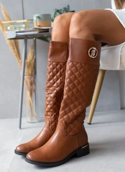 The Fashion Project Μπότες ιππασίας καπιτονέ - Ταμπά