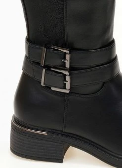 The Fashion Project Μπότες ιππασίας με διπλό ζωνάκι - Μαύρο -Κατάστημα TheFashionProject mpotes ippasias me diplo zwnaki 107181 fs07