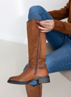 The Fashion Project Μπότες ιππασίας με διπλό ζωνάκι - Ταμπά -Κατάστημα TheFashionProject mpotes ippasias me diplo zwnaki 107945 k1pt