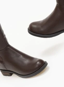 The Fashion Project Μπότες ιππασίας με λάστιχο - Καφέ -Κατάστημα TheFashionProject mpotes ippasias me lastixo 108863 pze6