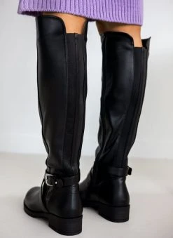 The Fashion Project Μπότες ιππασίας με χιαστί ζωνάκι - Μαύρο -Κατάστημα TheFashionProject mpotes ippasias me xiasti zwnaki 109955 12kb