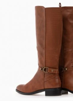 The Fashion Project Μπότες ιππασίας με ζωνάκι και λάστιχο - Ταμπά -Κατάστημα TheFashionProject mpotes ippasias me zwnaki kai lastixo 97549 5vk3